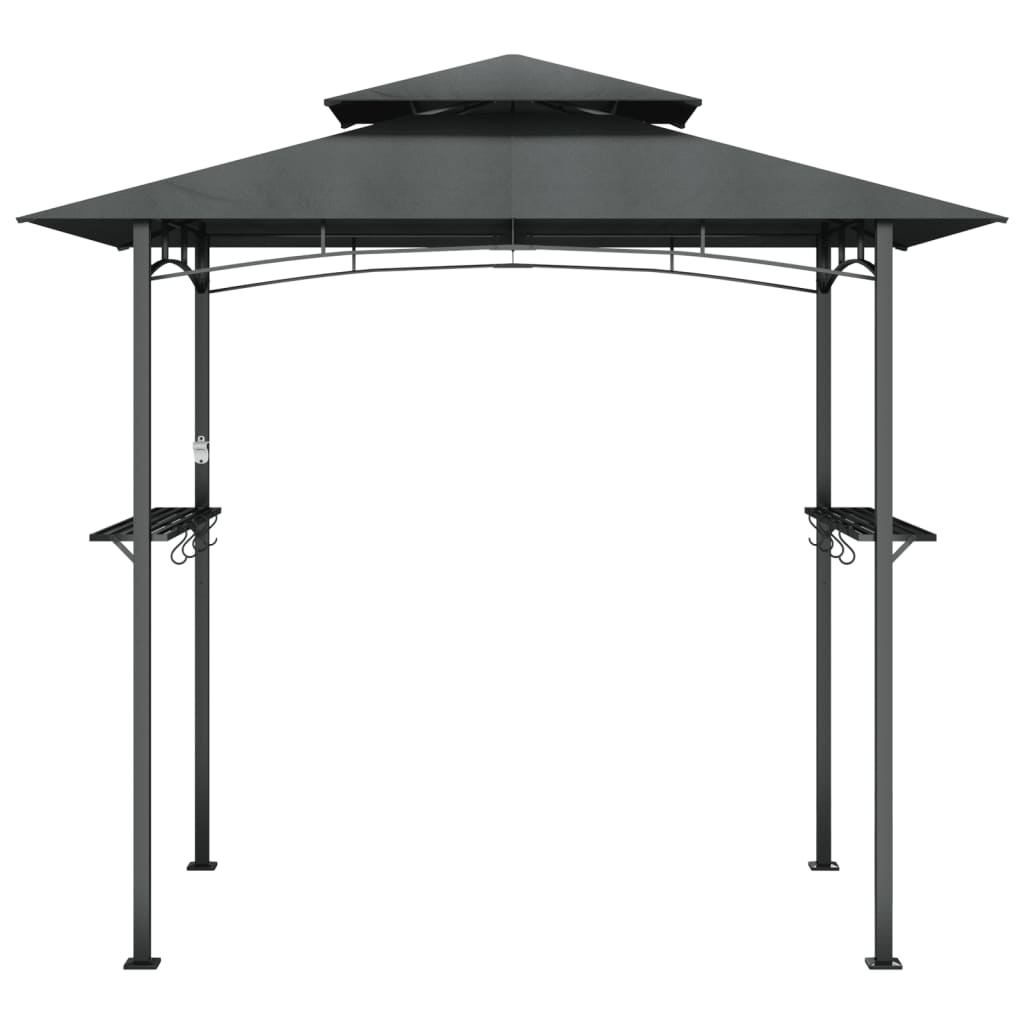 vidaXL Cenador barbacoa estante lateral acero antracita 240x150x243 cm