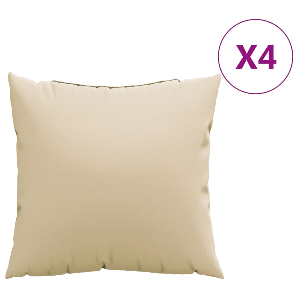 vidaXL Cojines de sofá 4 unidades tela beige 40x40 cm