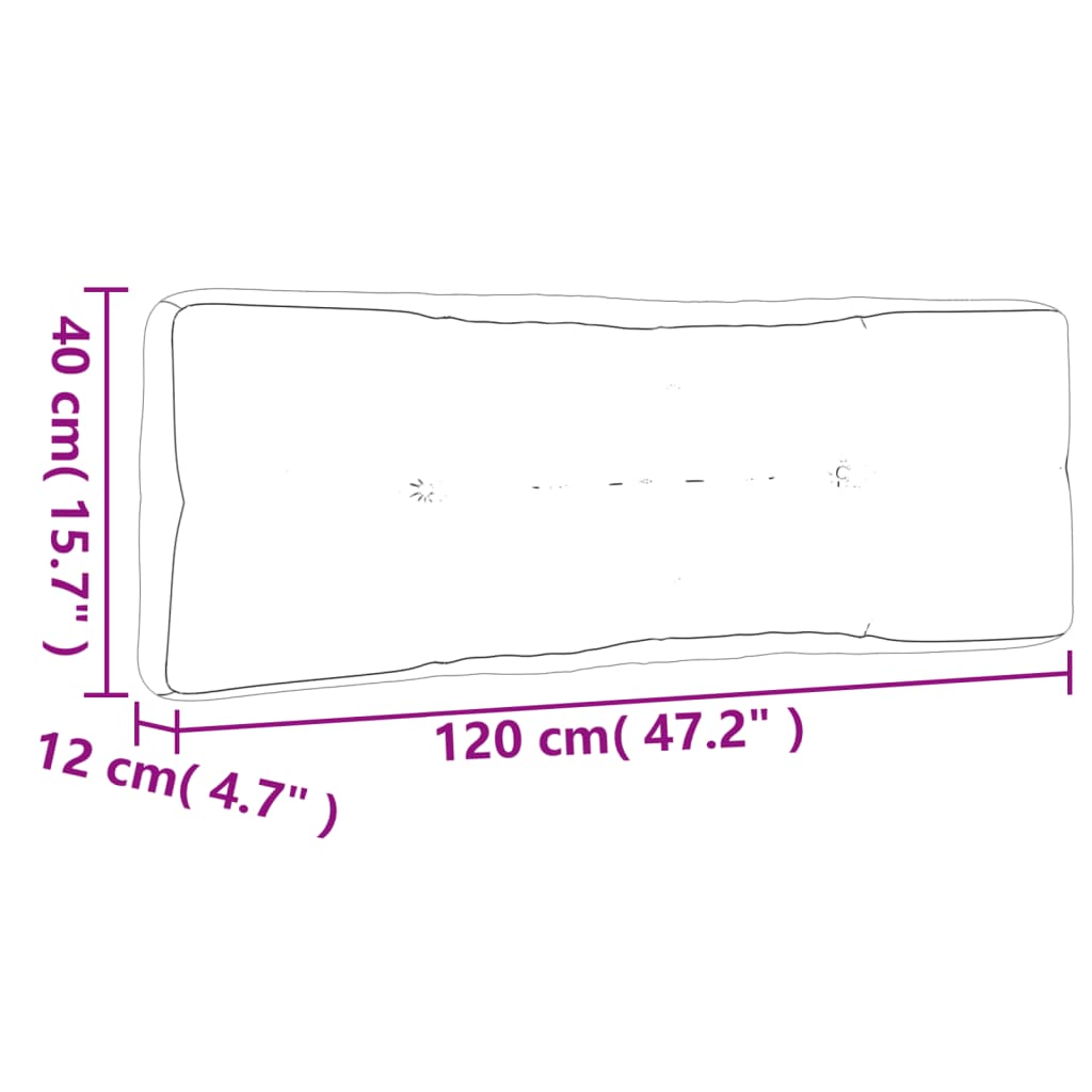 vidaXL Cojín para sofá de palets de tela gris antracita 120x40x12 cm