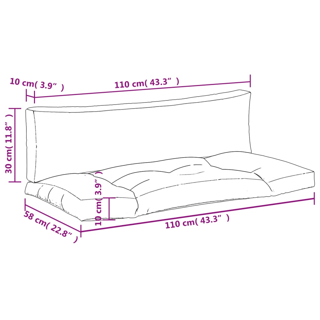 vidaXL Cojines para palets 2 unidades tela beige