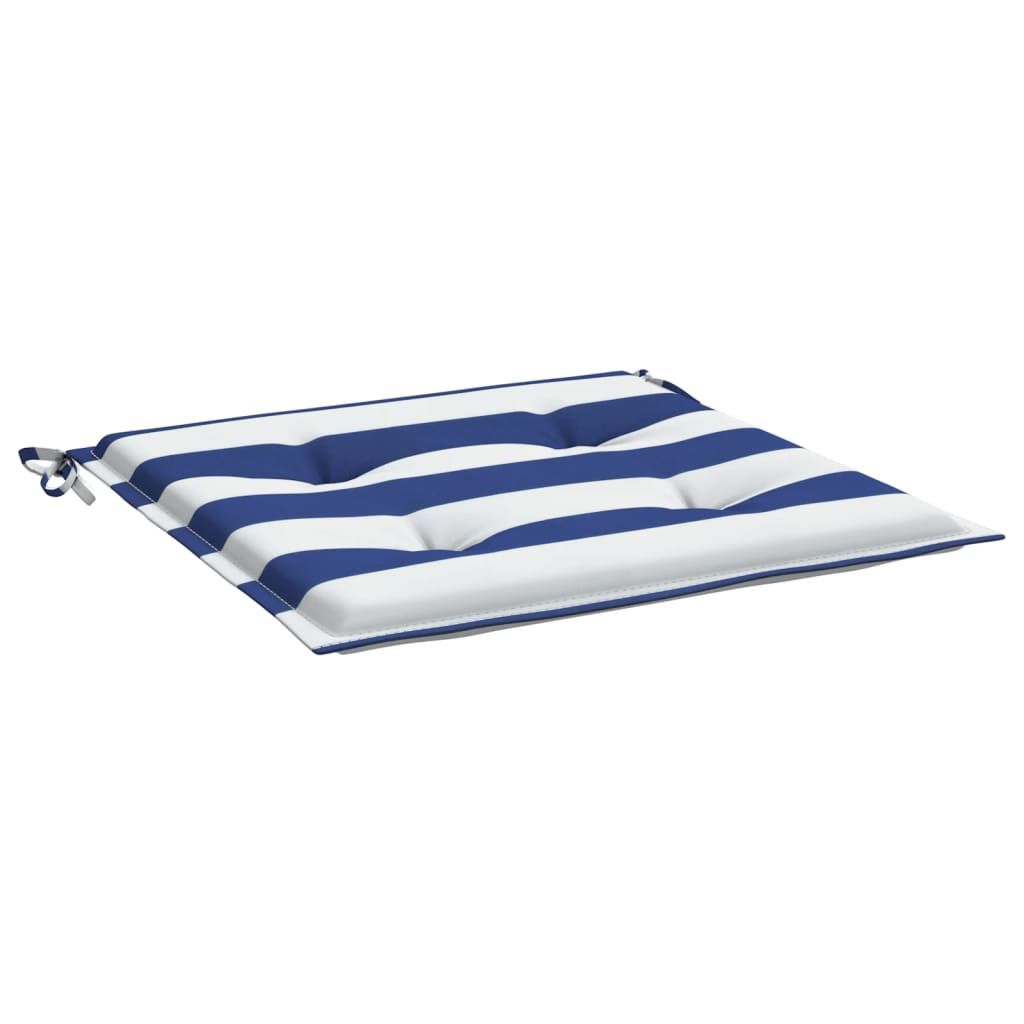 vidaXL Cojines silla jardín 4 uds tela a rayas azul y blanco 40x40x3cm