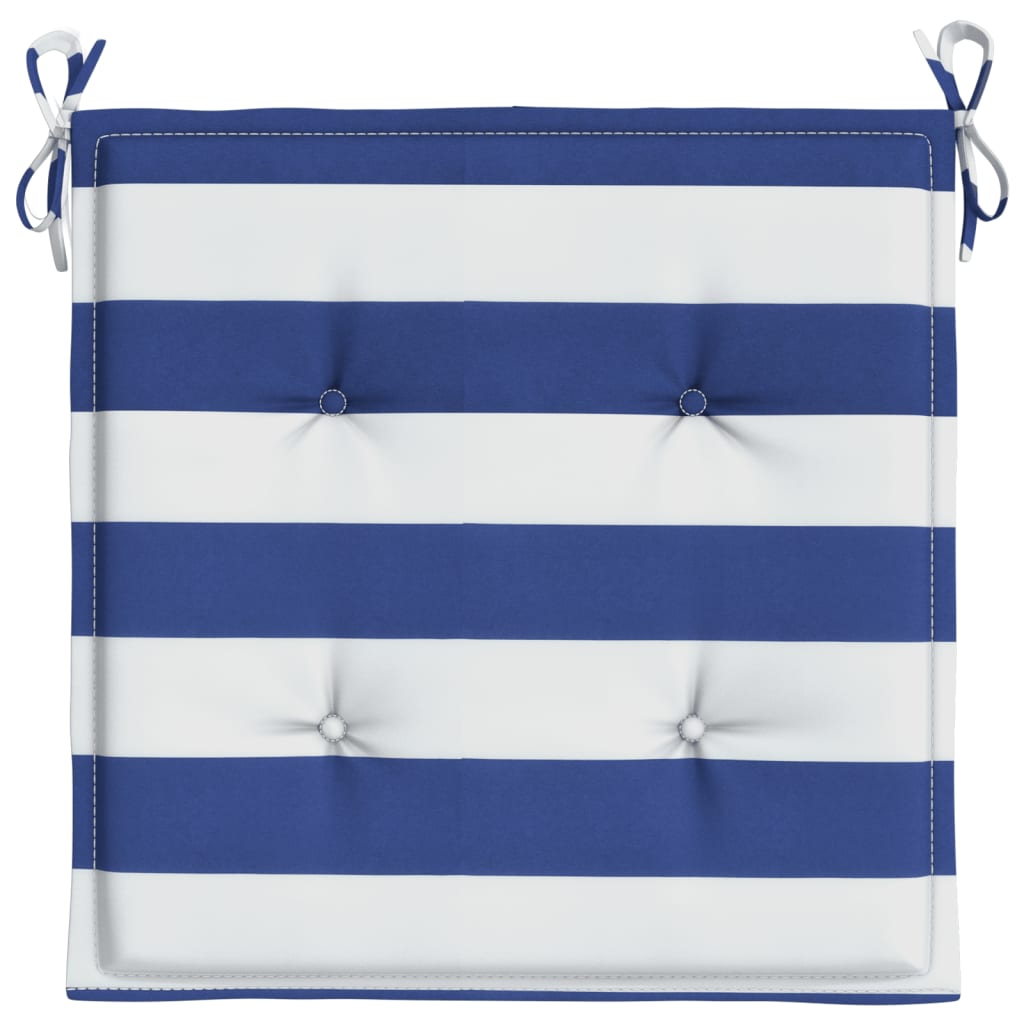 vidaXL Cojines silla jardín 6 uds tela a rayas azul y blanco 40x40x3cm