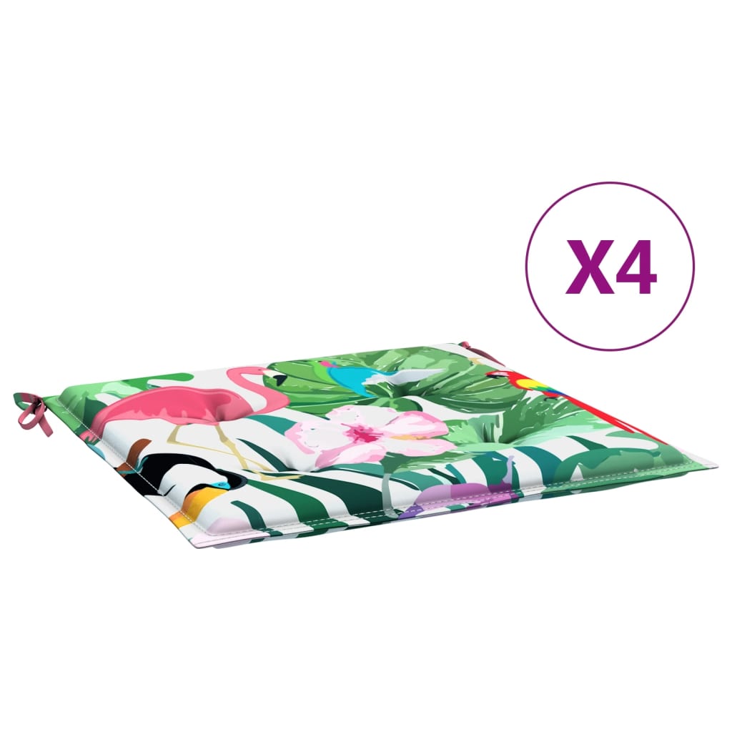 vidaXL Cojines para silla de jardín 4 uds tela multicolor 40x40x3 cm