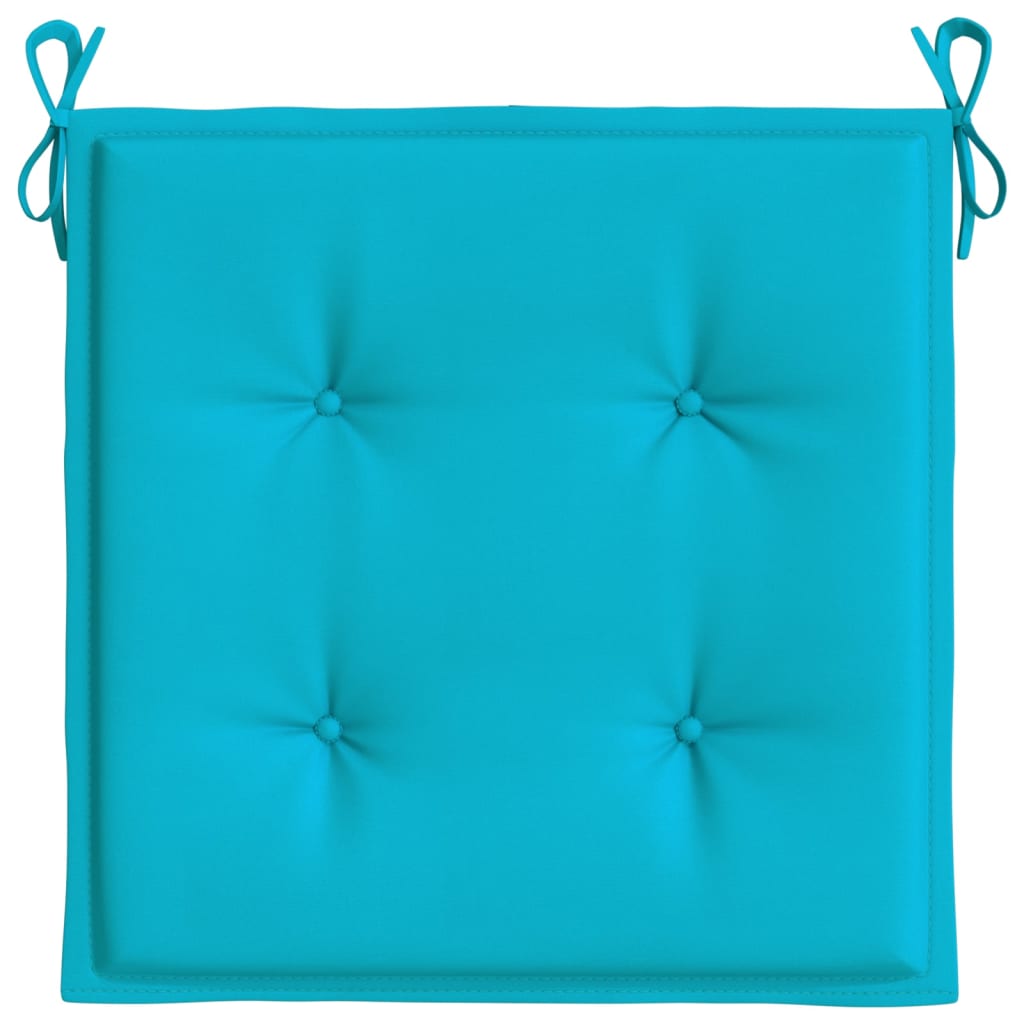 vidaXL Cojines para silla de jardín 2 uds tela turquesa 40x40x3 cm