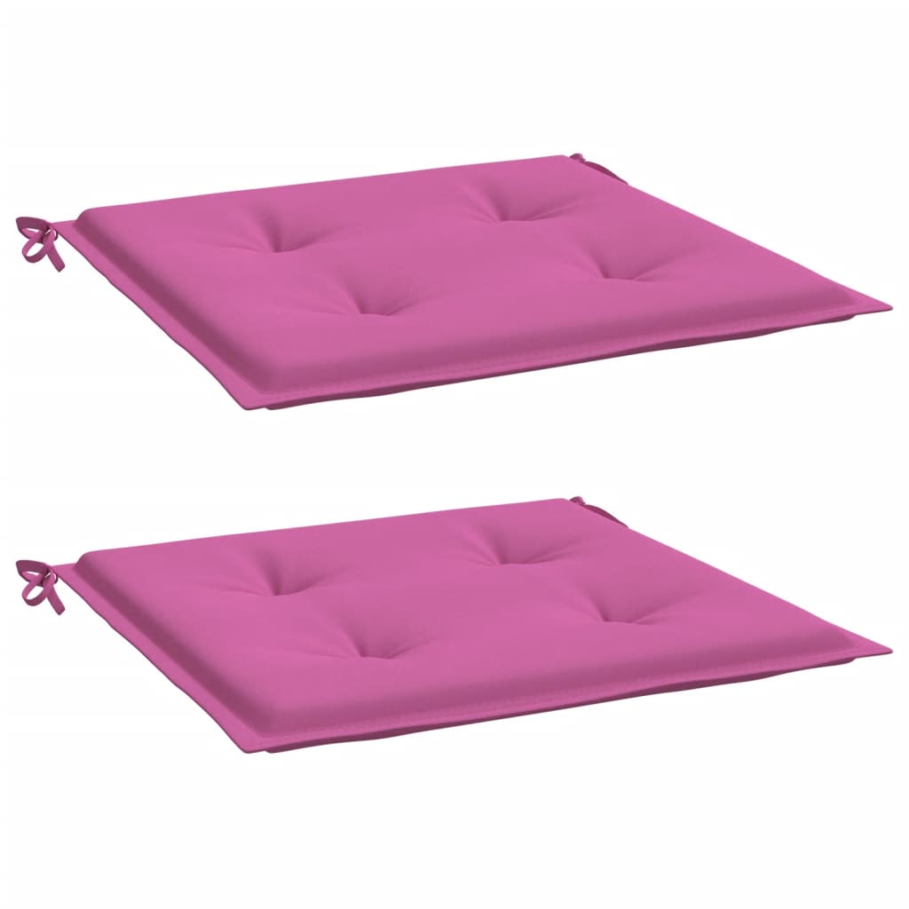 vidaXL Cojines para silla de jardín 2 uds tela rosa 50x50x3 cm