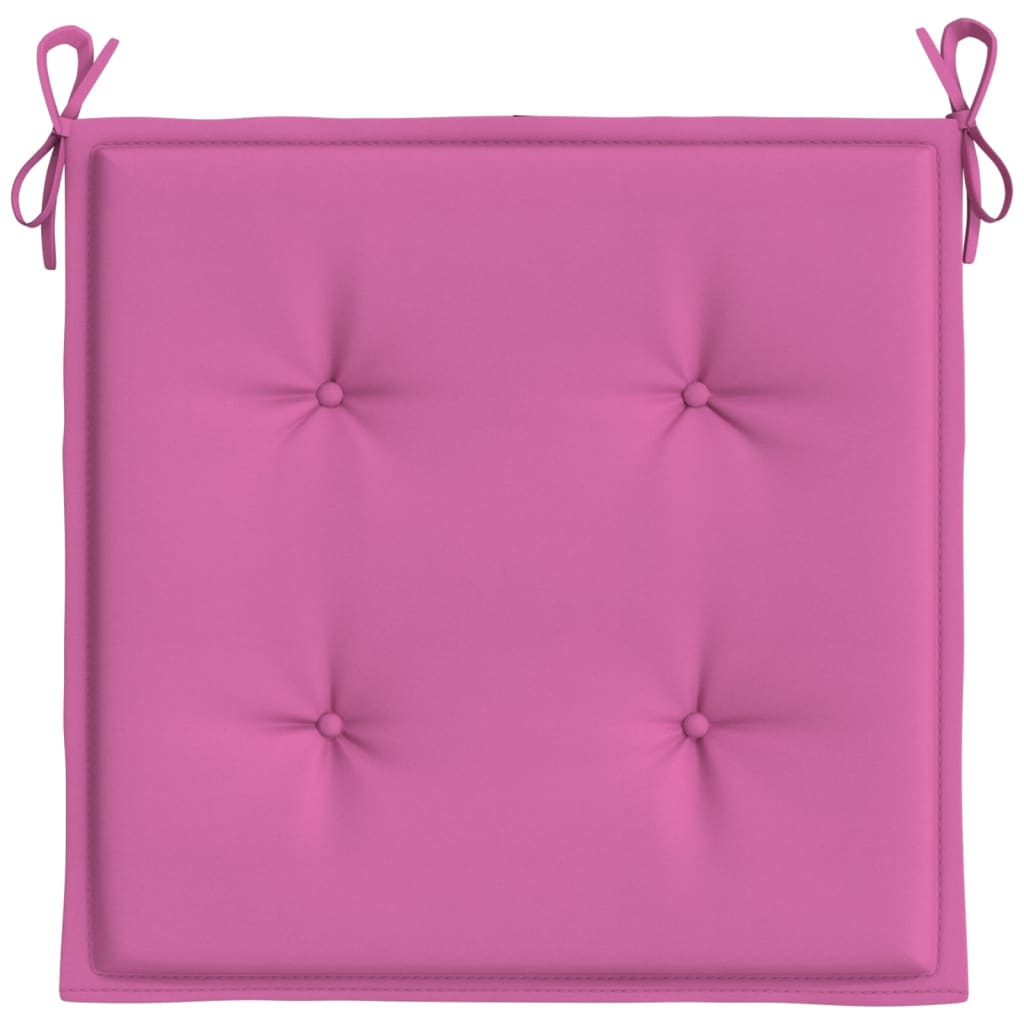 vidaXL Cojines para silla de jardín 2 uds tela rosa 50x50x3 cm