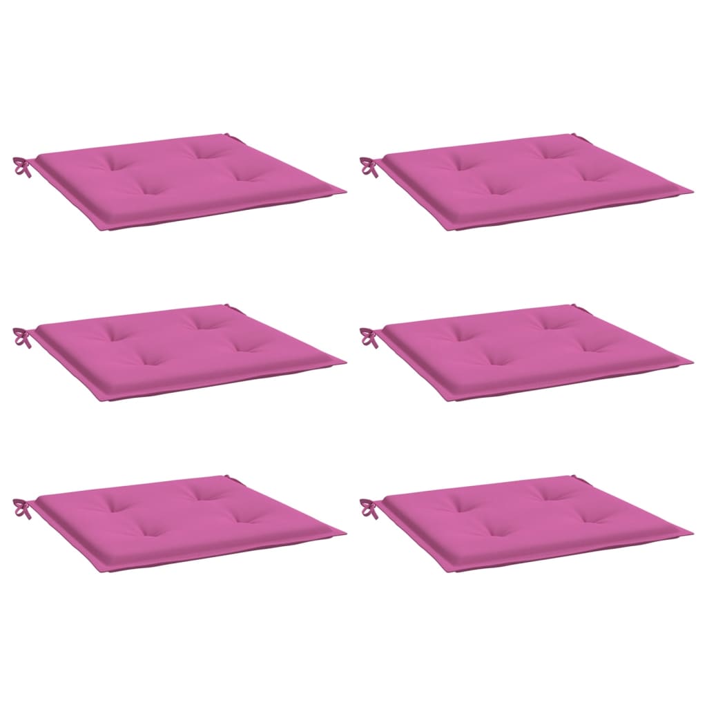 vidaXL Cojines para silla de jardín 6 uds tela rosa 50x50x3 cm