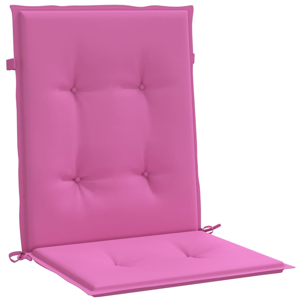 vidaXL Cojines para silla con respaldo bajo 2 uds tela rosa