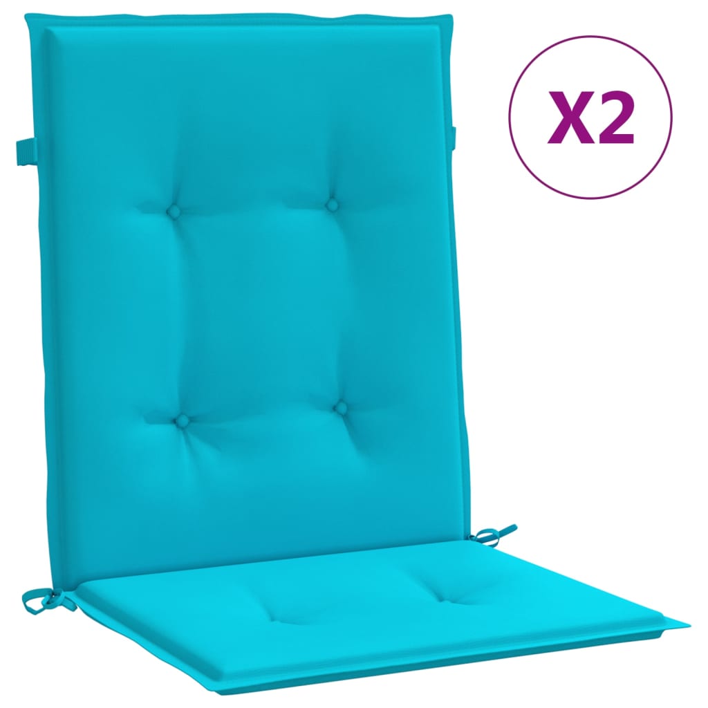 vidaXL Cojines para silla con respaldo bajo 2 uds tela turquesa