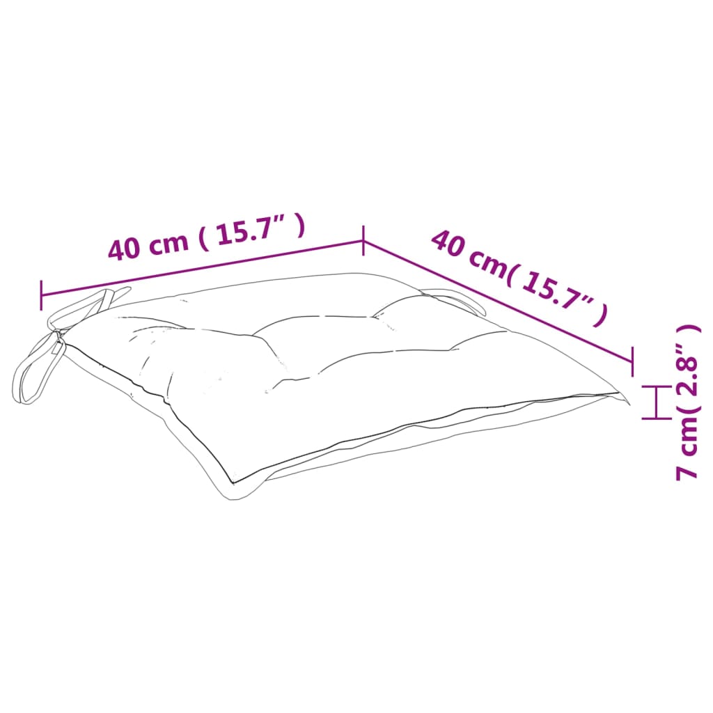 vidaXL Cojines de silla de jardín 2 uds tela Oxford taupé 40x40x7 cm