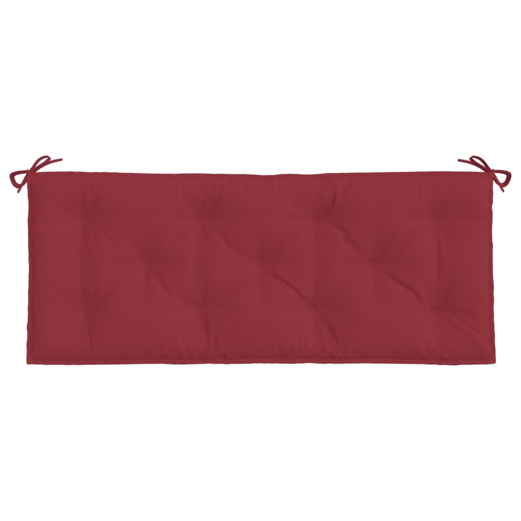 vidaXL Cojín de banco de jardín tela Oxford rojo tinto 120x50x7 cm