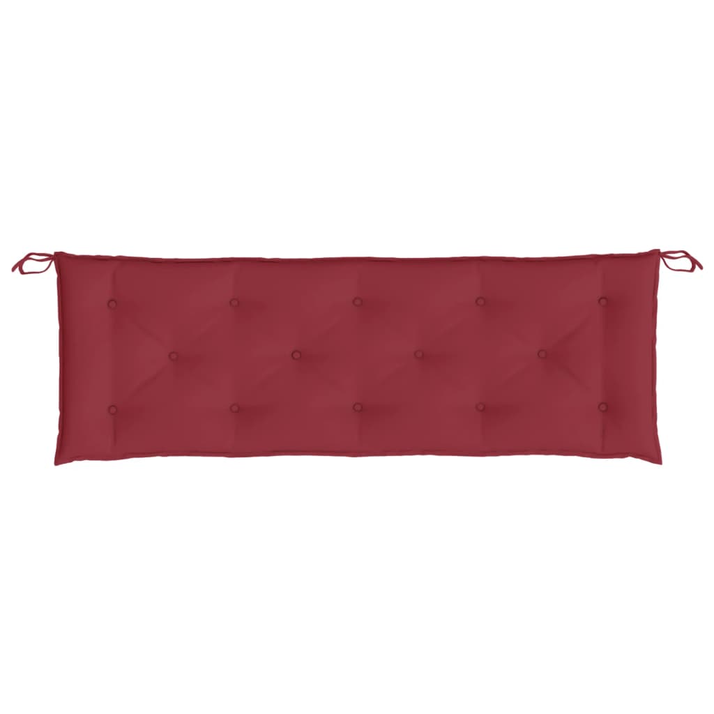 vidaXL Cojín de banco de jardín tela Oxford rojo tinto 150x50x7 cm