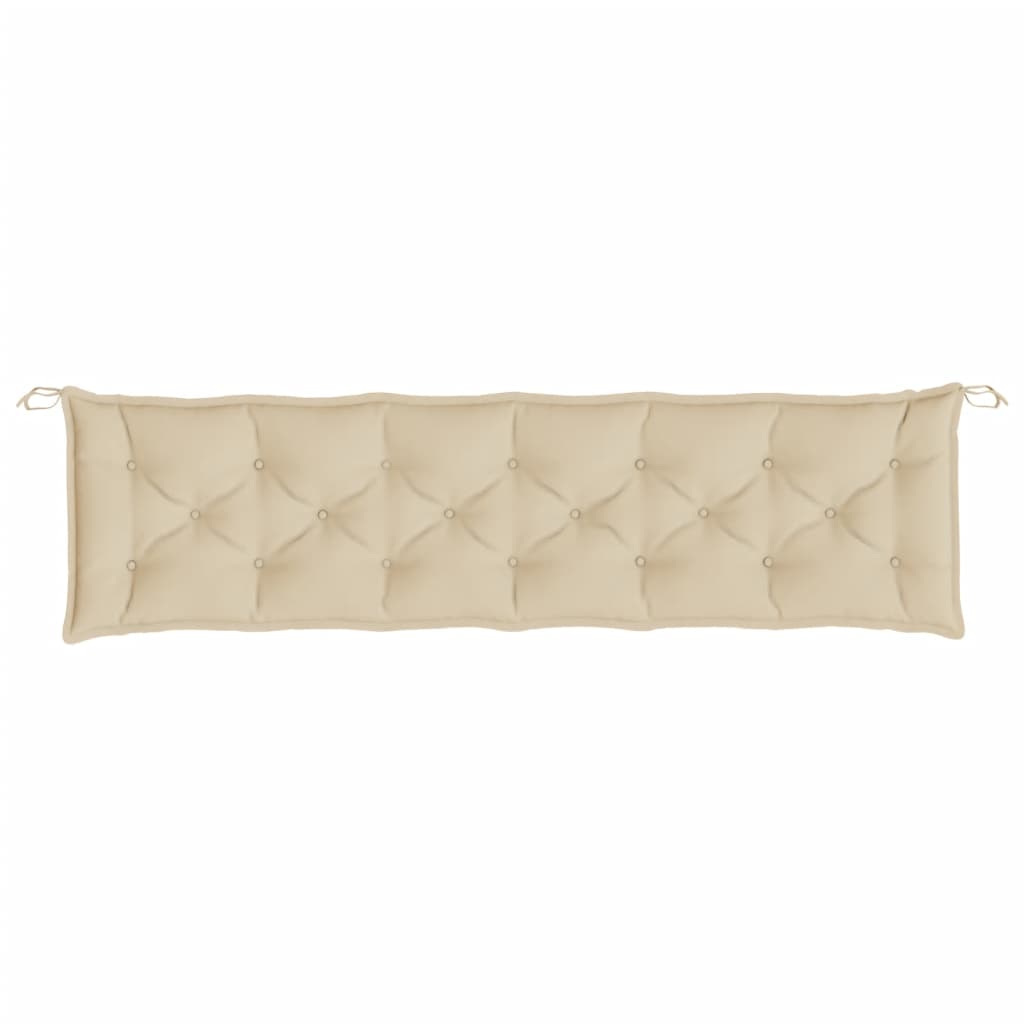 vidaXL Cojín de banco de jardín tela Oxford beige 200x50x7 cm