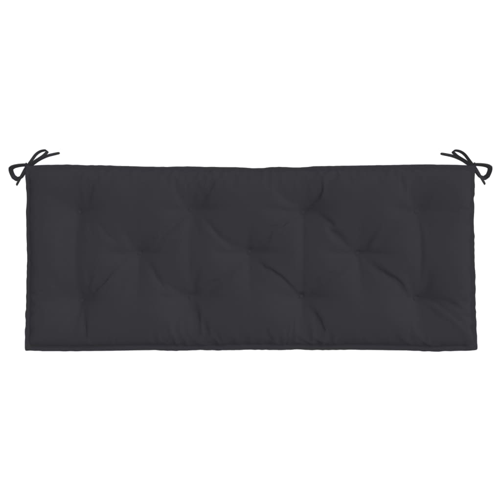 vidaXL Cojines de banco de jardín 2 uds tela Oxford negro 120x50x7 cm