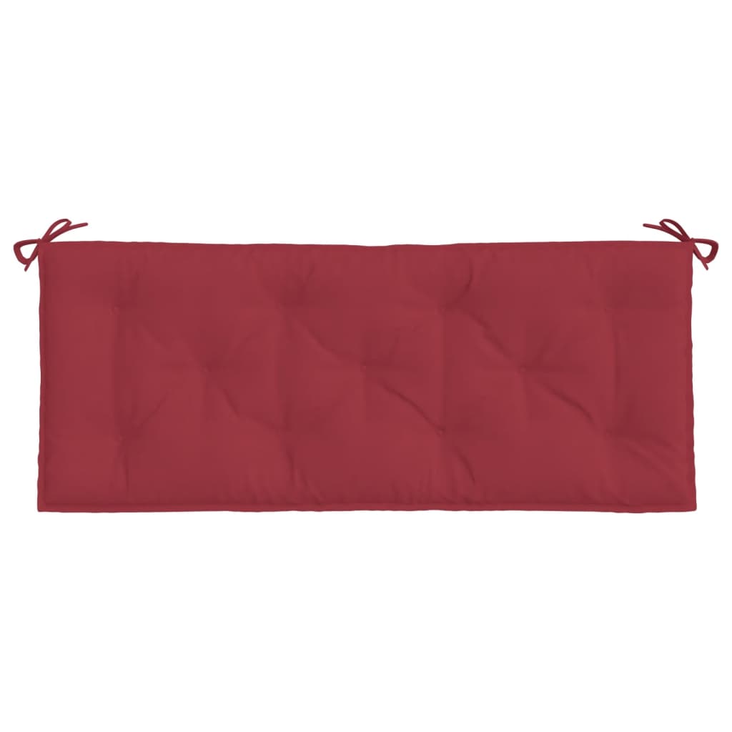 vidaXL Cojines de banco de jardín 2 uds rojo tinto 120x50x7 cm