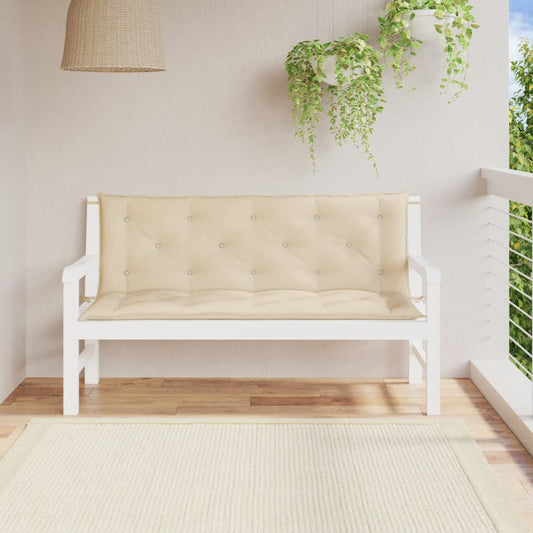 vidaXL Cojines de banco de jardín 2 uds tela Oxford beige 150x50x7 cm