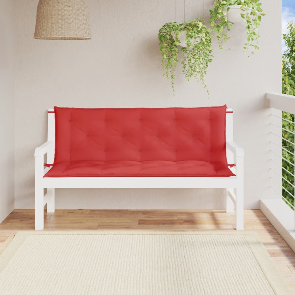 vidaXL Cojines de banco de jardín 2 uds tela Oxford rojo 150x50x7 cm