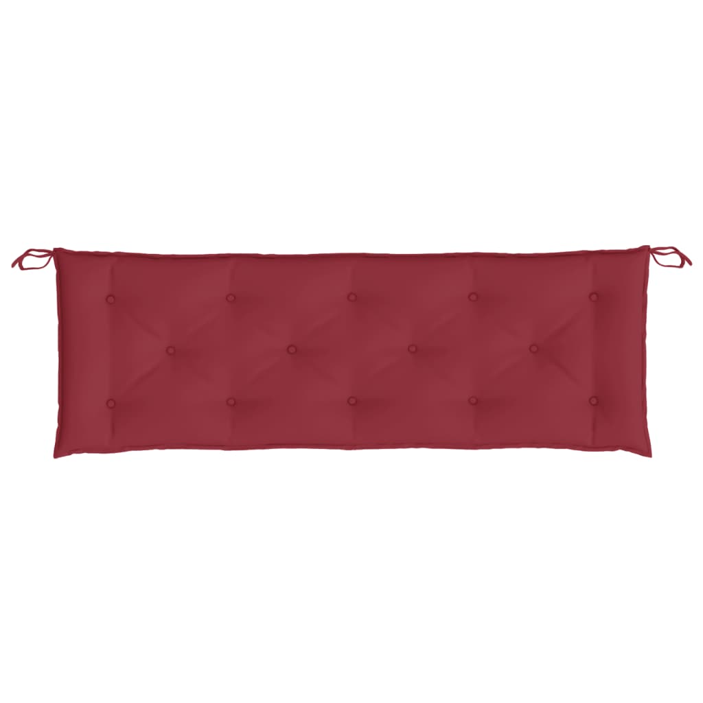 vidaXL Cojines de banco de jardín 2 uds rojo tinto 150x50x7 cm