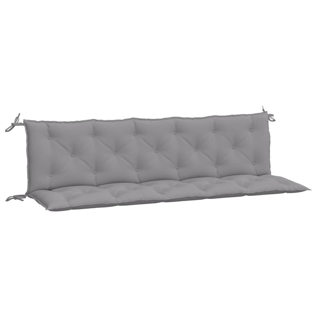 vidaXL Cojines de banco de jardín 2 uds tela Oxford gris 180x50x7 cm