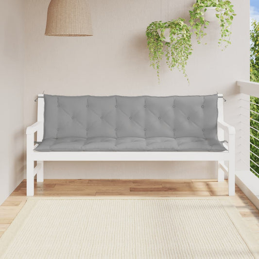 vidaXL Cojines de banco de jardín 2 uds tela Oxford gris 180x50x7 cm