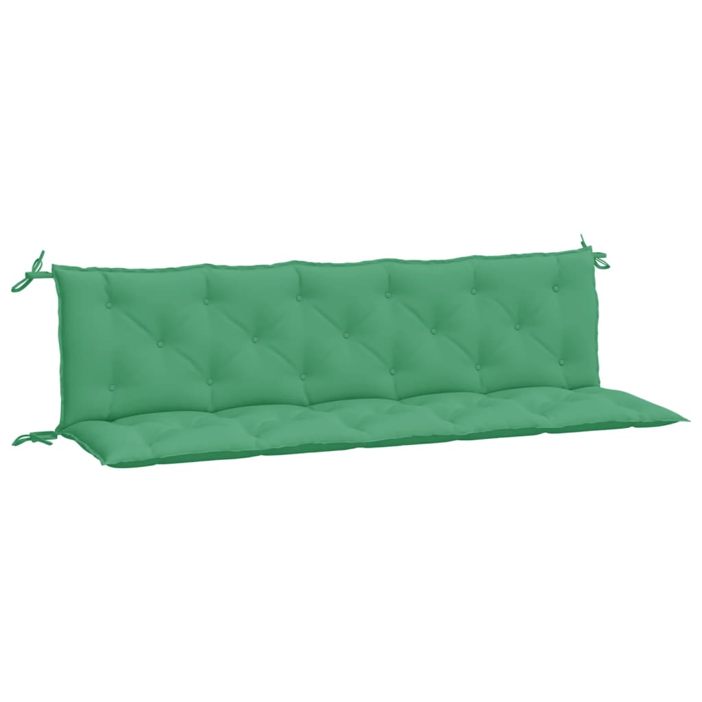 vidaXL Cojines de banco de jardín 2 uds tela Oxford verde 180x50x7 cm