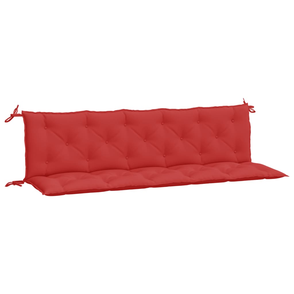 vidaXL Cojines de banco de jardín 2 uds tela Oxford rojo 180x50x7 cm