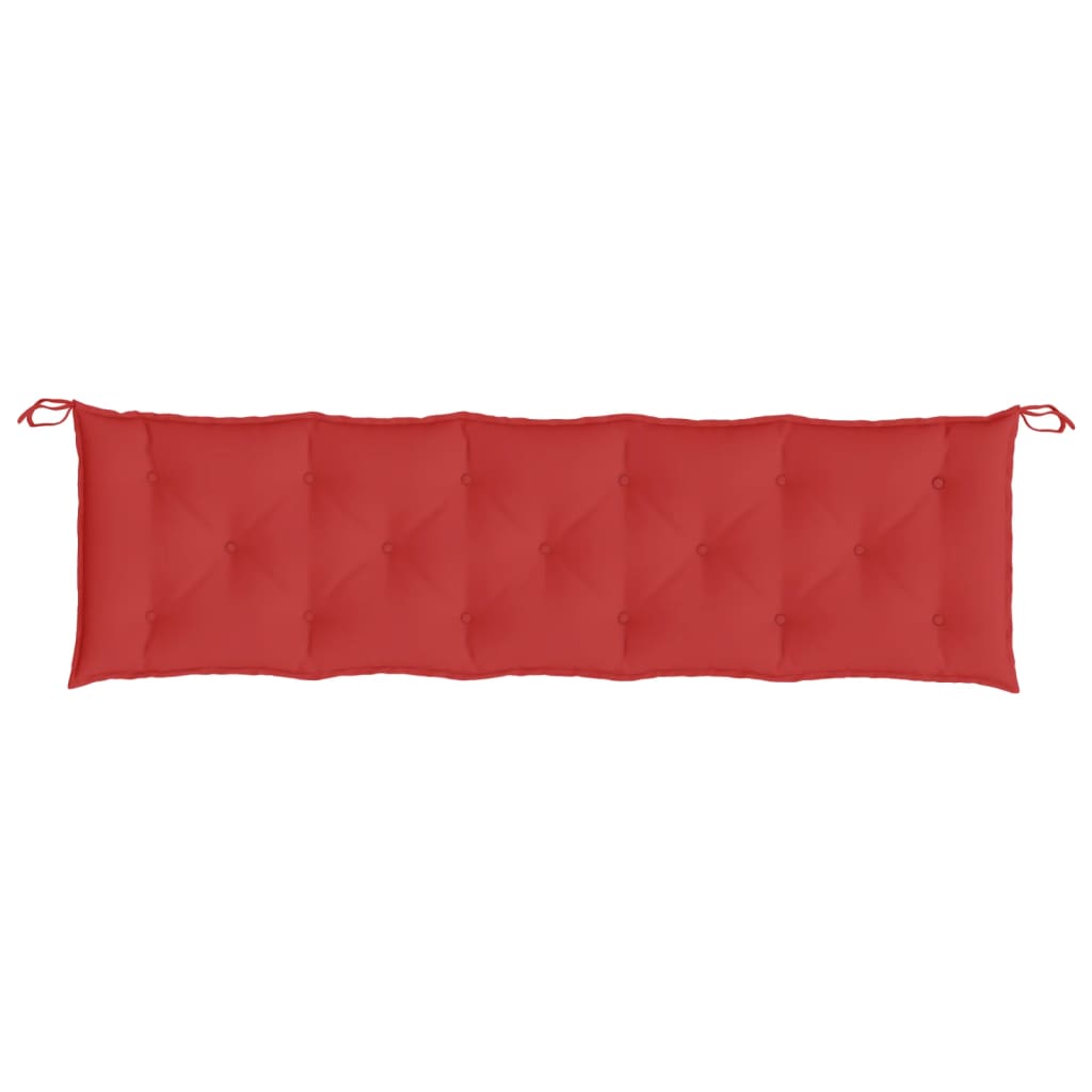 vidaXL Cojines de banco de jardín 2 uds tela Oxford rojo 180x50x7 cm