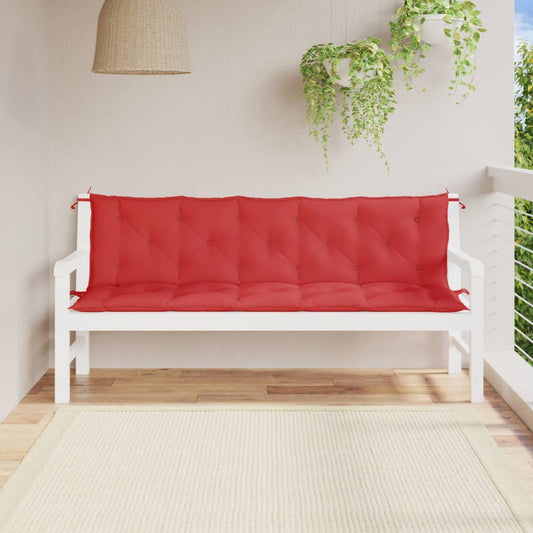 vidaXL Cojines de banco de jardín 2 uds tela Oxford rojo 180x50x7 cm