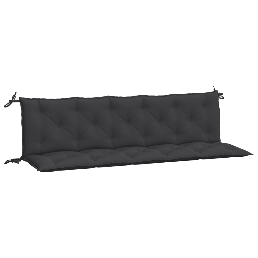 vidaXL Cojines de banco de jardín 2 uds tela Oxford negro 180x50x7 cm