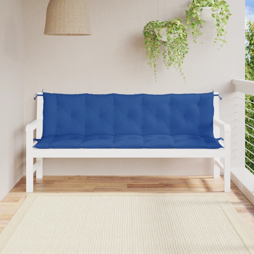 vidaXL Cojines de banco de jardín 2 uds tela Oxford azul 180x50x7 cm