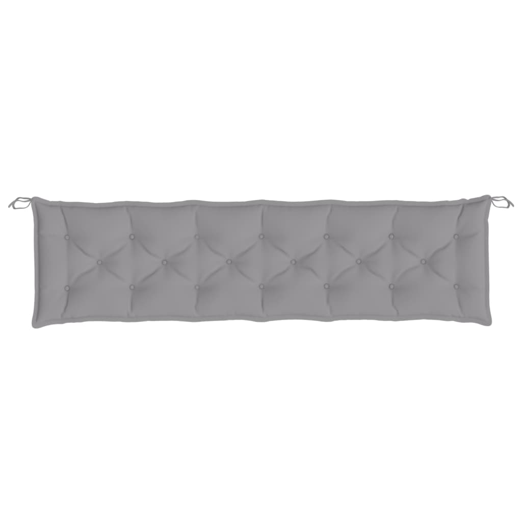 vidaXL Cojines de banco de jardín 2 uds tela Oxford gris 200x50x7 cm