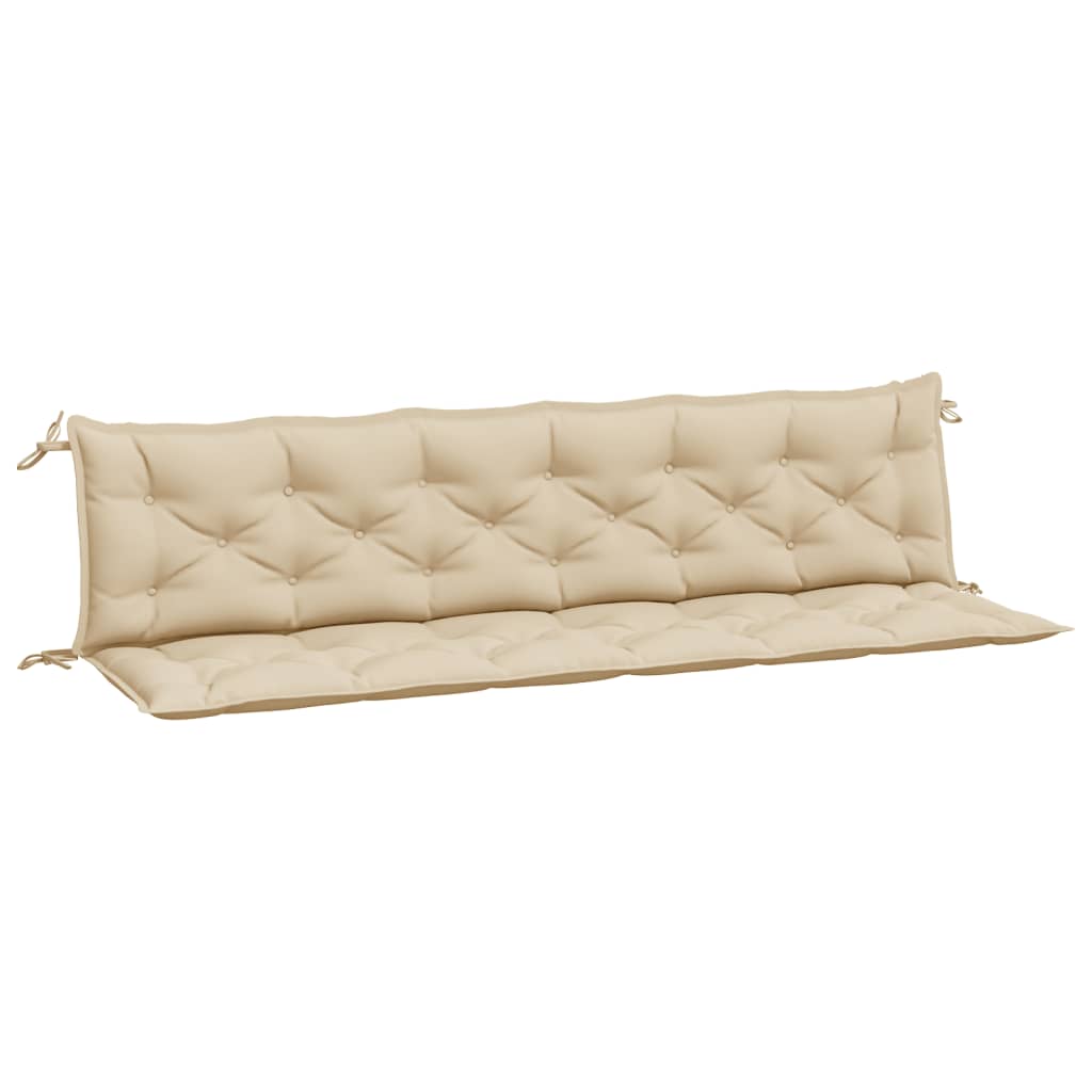 vidaXL Cojines de banco de jardín 2 uds tela Oxford beige 200x50x7 cm