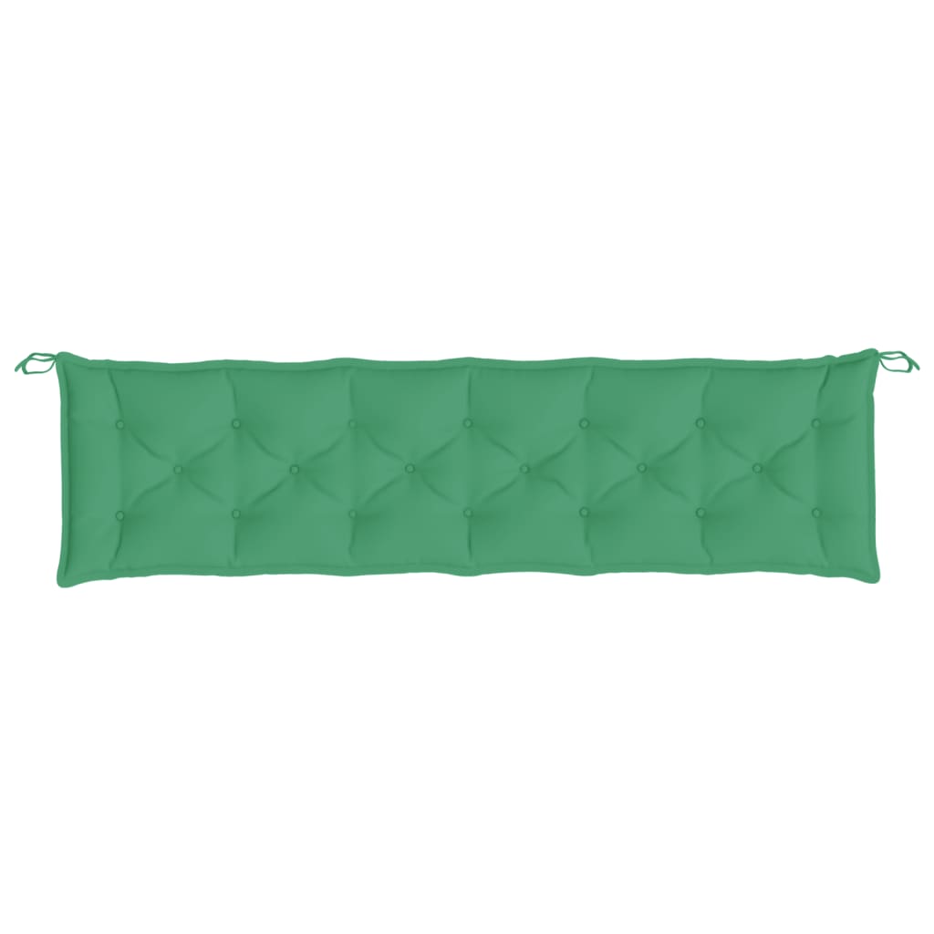 vidaXL Cojines de banco de jardín 2 uds tela Oxford verde 200x50x7 cm