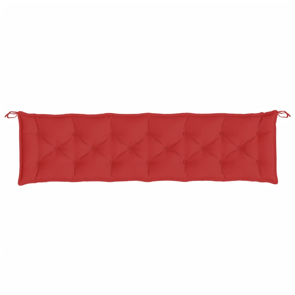 vidaXL Cojines de banco de jardín 2 uds tela Oxford rojo 200x50x7 cm