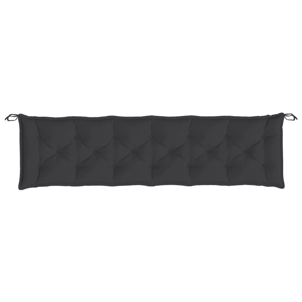 vidaXL Cojines de banco de jardín 2 uds tela Oxford negro 200x50x7 cm