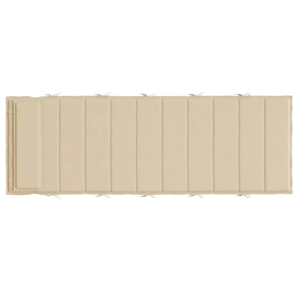 vidaXL Cojín de tumbona de tela Oxford beige 180x60x3 cm