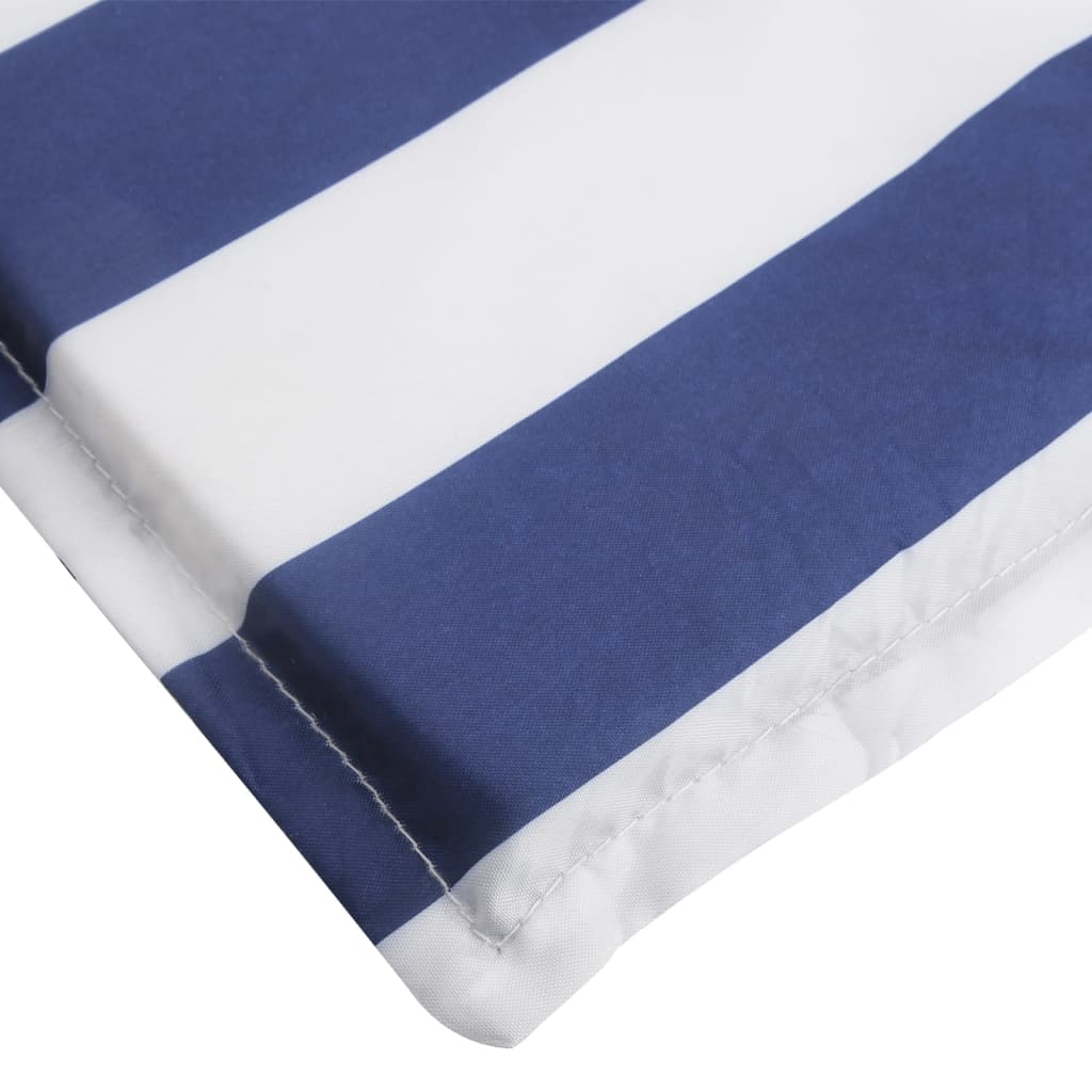 vidaXL Cojín de tumbona tela Oxford a rayas azul y blanco 180x60x3 cm