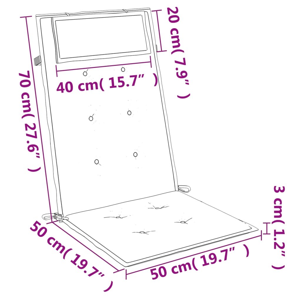 vidaXL Cojines de silla respaldo alto 4 uds tela Oxford gris antracita