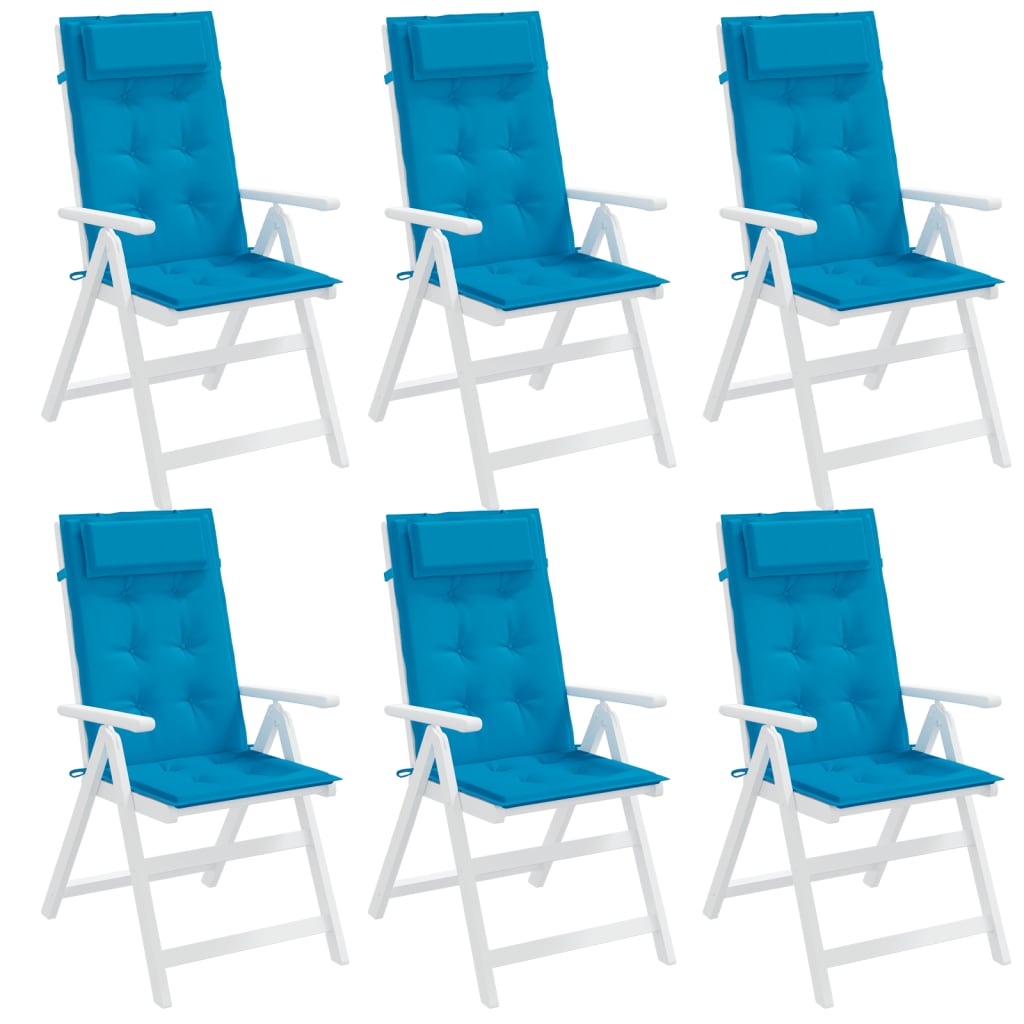 vidaXL Cojines de silla con respaldo alto 6 uds tela Oxford azul claro