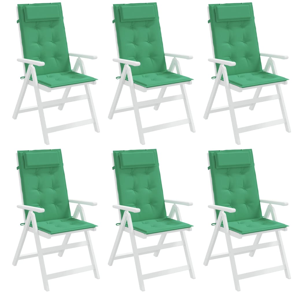 vidaXL Cojines de silla con respaldo alto 6 uds tela Oxford verde