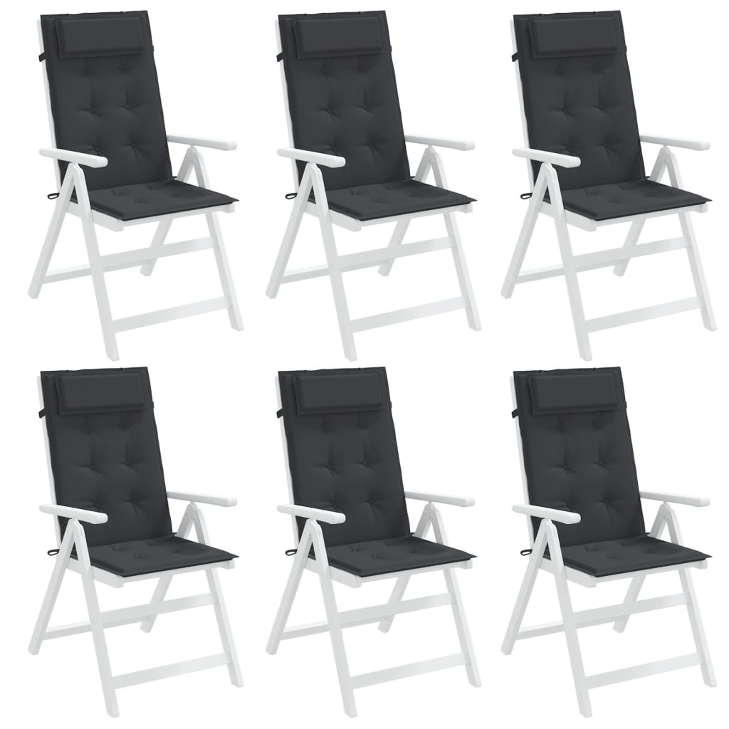 vidaXL Cojines de silla con respaldo alto 6 uds tela Oxford negro