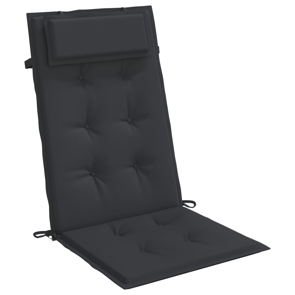 vidaXL Cojines de silla con respaldo alto 6 uds tela Oxford negro