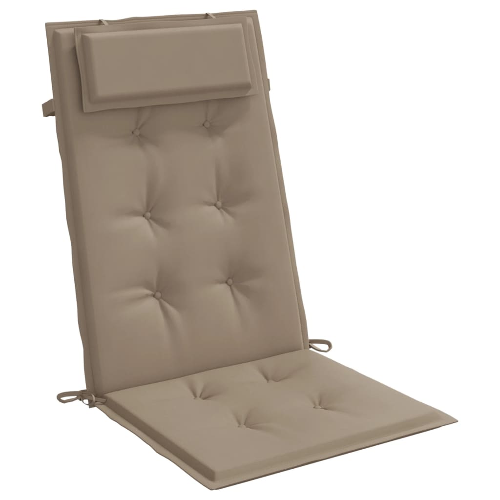 vidaXL Cojines de silla con respaldo alto 4 uds tela Oxford gris taupe