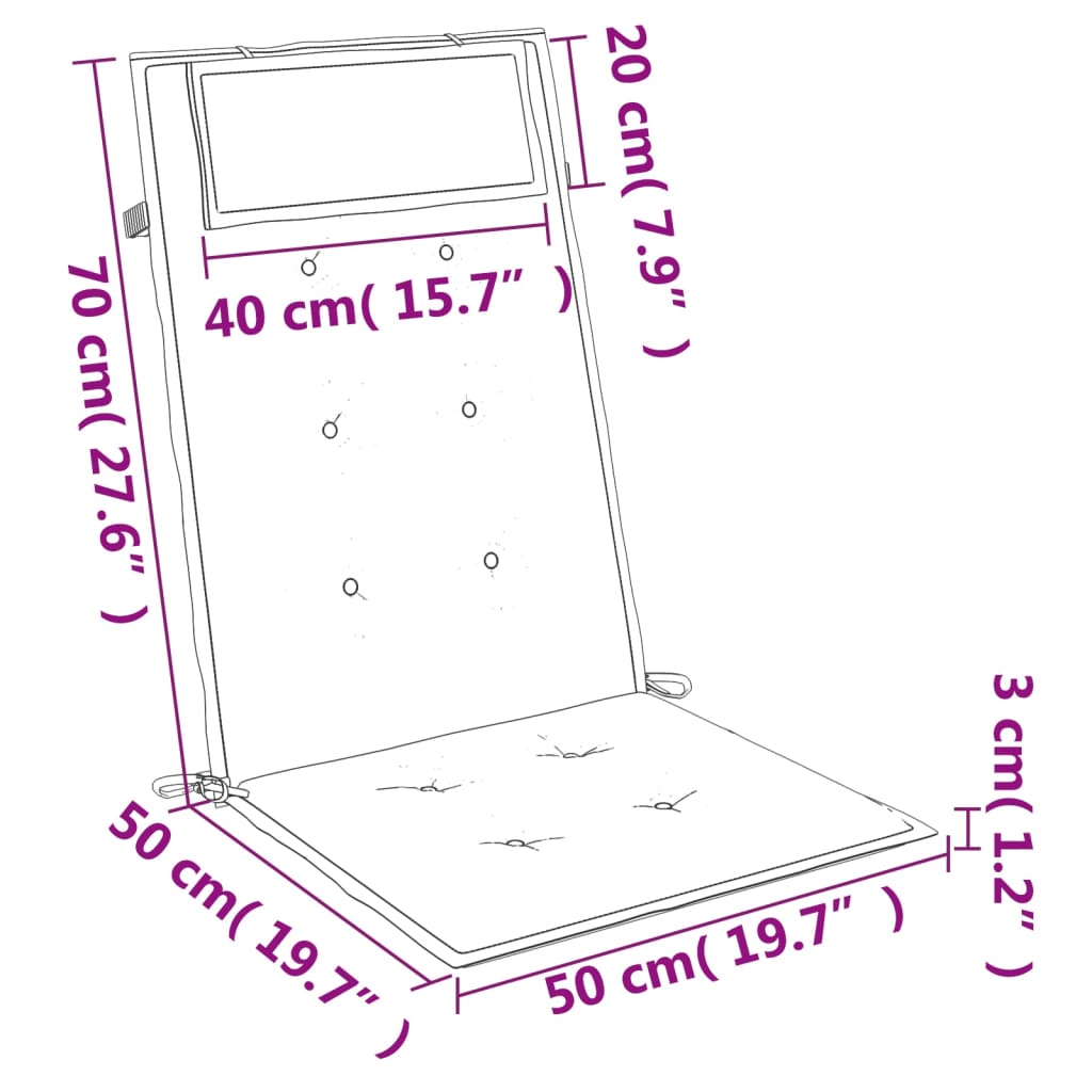 vidaXL Cojines de silla con respaldo alto 4 uds tela Oxford gris taupe