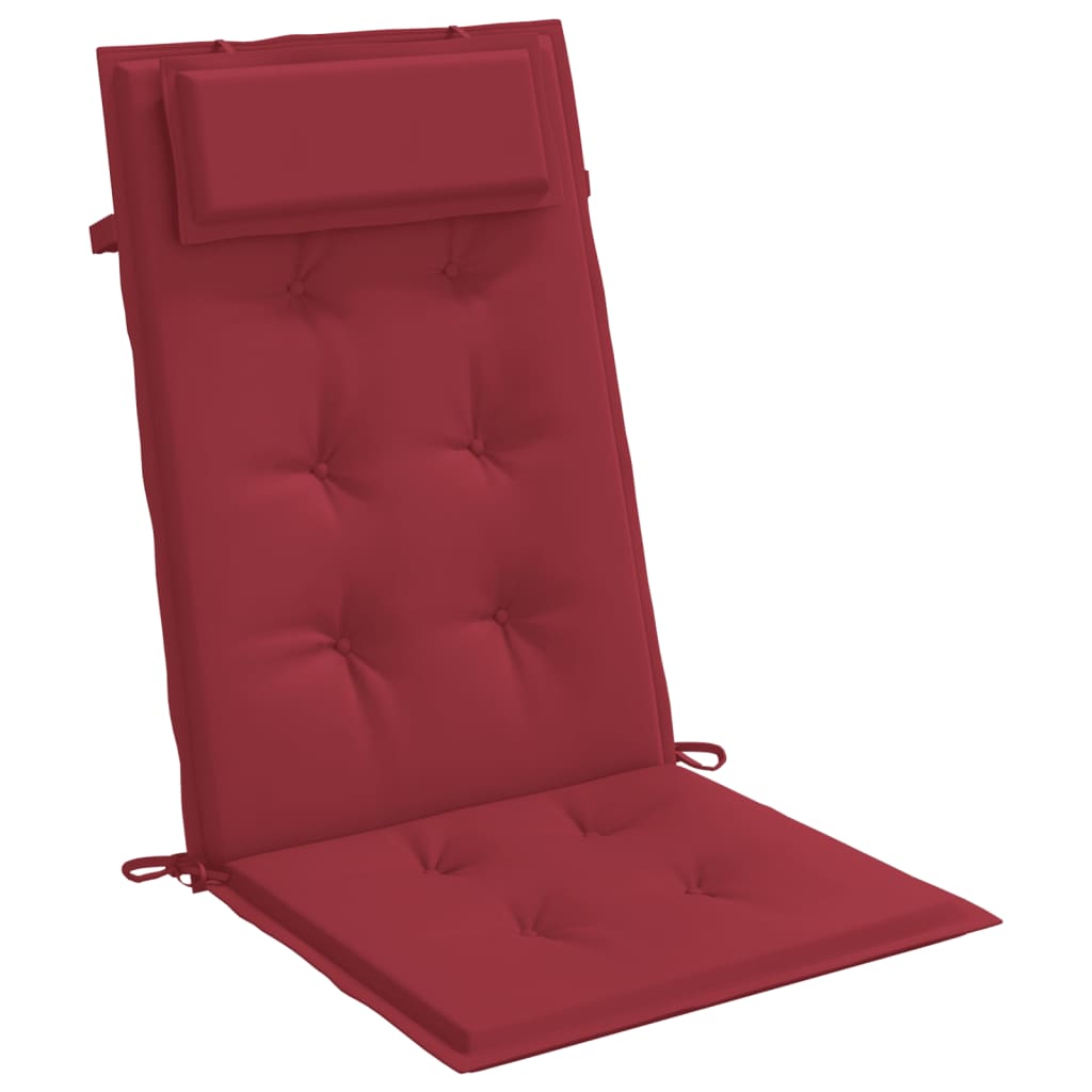 vidaXL Cojines de silla con respaldo alto 2 uds tela Oxford rojo tinto