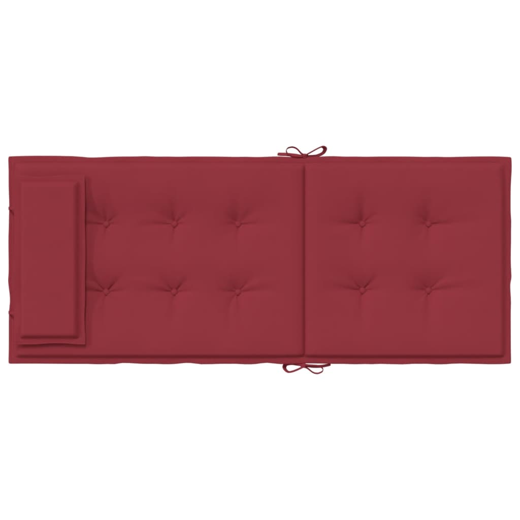 vidaXL Cojines de silla con respaldo alto 2 uds tela Oxford rojo tinto