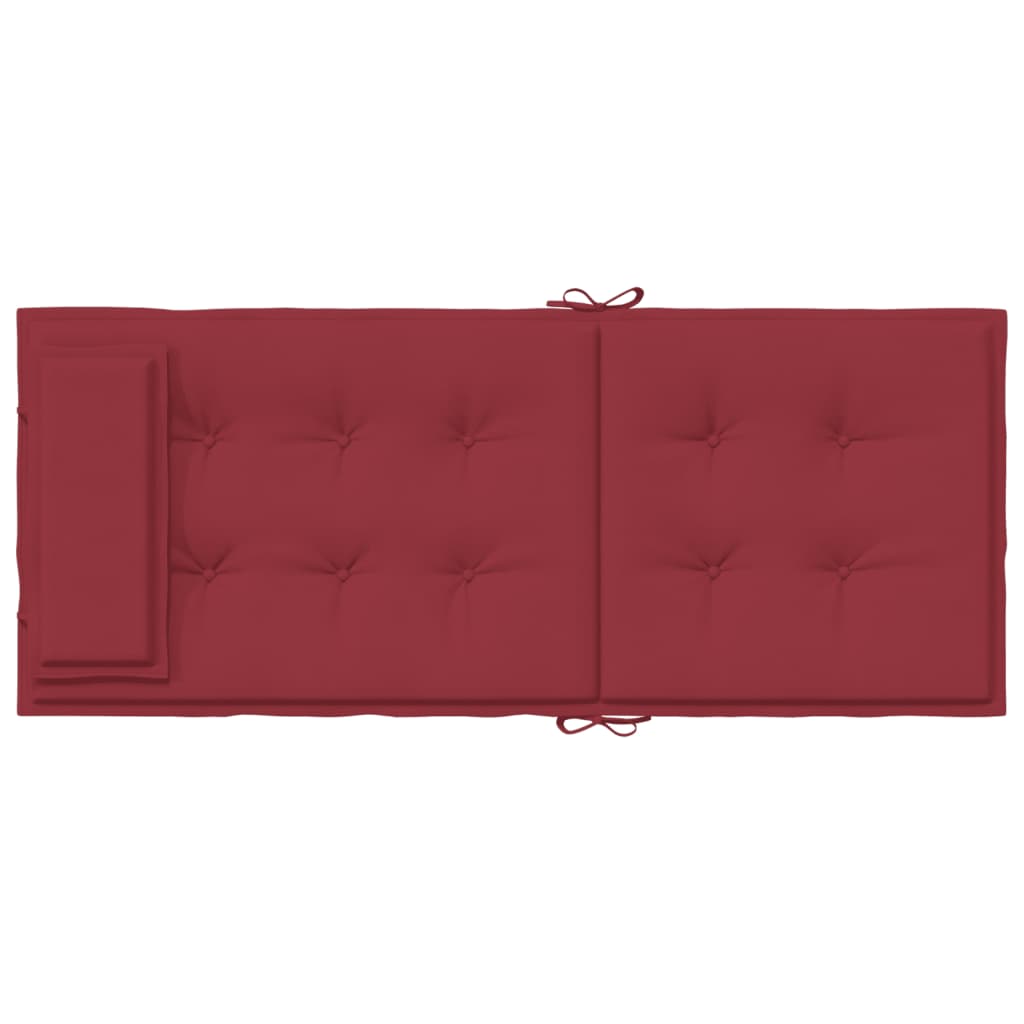 vidaXL Cojines de silla con respaldo alto 4 uds tela Oxford rojo tinto