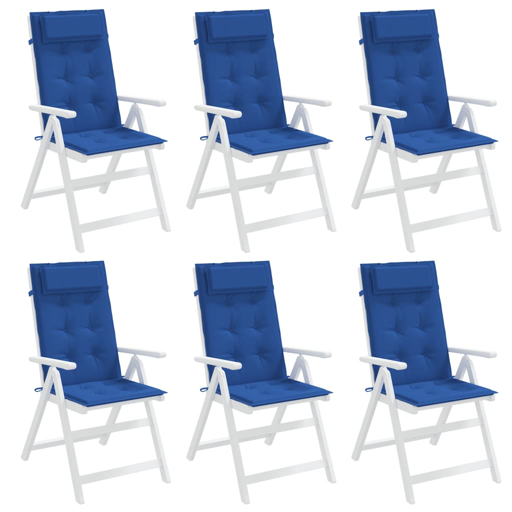 vidaXL Cojines de silla con respaldo alto 6 uds tela Oxford azul klein