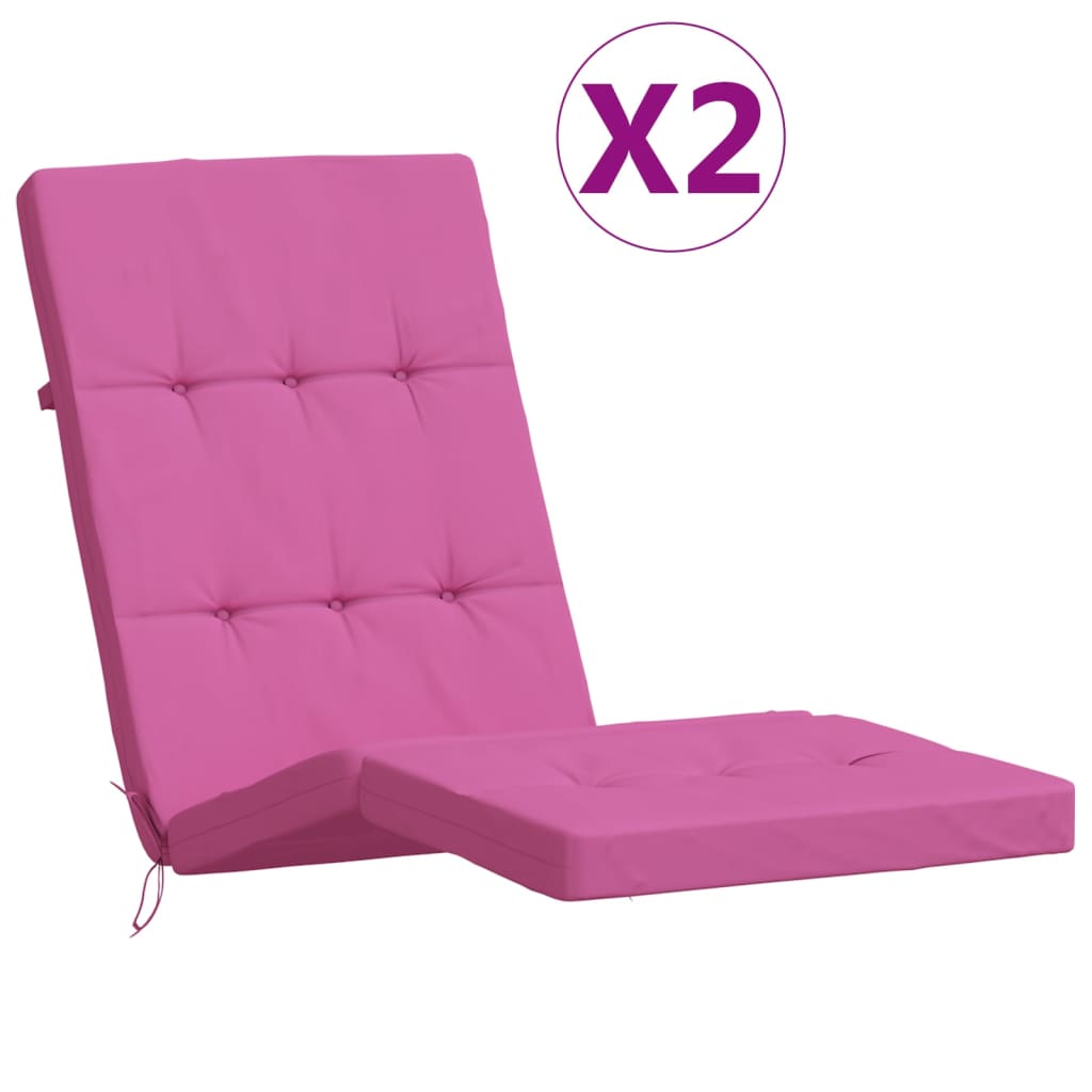 vidaXL Cojines para tumbona 2 uds tela Oxford rosa