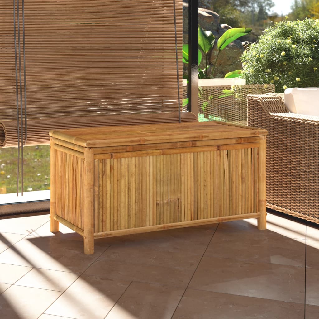 vidaXL Caja de almacenaje de jardín bambú 110x52x55 cm